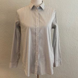 Black and white stripped button up